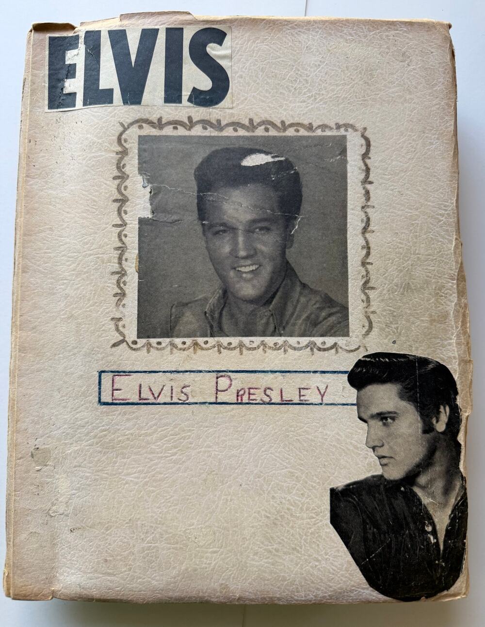 Massive 50's-70's Original Elvis Presley Scrapbook Photos, Clippings, 250 Pages